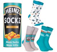 Heinz Lot de 3 paires de chaussettes pour homme et adolescent au ketchup en boîte, douces et respirantes, taille 42-46, cadeaux amusants pour lui (haricots sarcelle)
