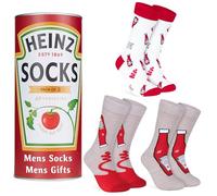 HEINZ Lot de 3 paires de chaussettes pour homme et adolescent - Doux et respirant - Taille 36-45, Ketchup rouge, taille unique