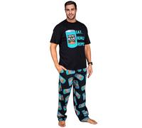 HEINZ Pyjama Homme Ensemble 2 Pièces T-Shirt Homme et Pantalon Pyjama Long Confortable et Respirant Cadeau Original (M, Noir)