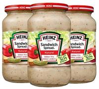 Heinz - Sandwich à tartiner - Naturel - 3 bouteilles - 450g par bouteille - Saladcream - Sans conservateur - Pâte à tartiner légère - Avec des morceaux de légumes croquants