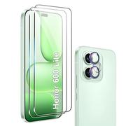 Heioloo 2 Pièces Verre Trempé pour Honor 600 lite 5G, [2+1 Pièces] Protection Écran et Caméra Arrière Protecteur, Dureté 9H, Sans Bulles, Ultra Transparent, Anti-Rayure