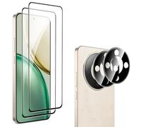Heioloo 2 Pièces Verre Trempé pour Honor Magic 8 Lite 5G, [2+2 Pièces] Protection Écran et Caméra Arrière Protecteur, Dureté 9H, Sans Bulles, Ultra Transparent, Anti-Rayure