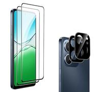 Heioloo 4 Pièces Verre Trempé pour OPPO A5x 4G/5G, [2+2 Pièces] Protection Écran et Caméra Arrière Protecteur, Dureté 9H, Sans Bulles, Ultra Transparent, Anti-Rayure