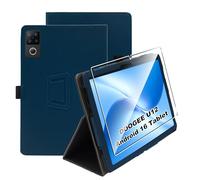 Heioloo Coque pour DOOGEE U12 Android 16 Tablet 12" Housse Protection Etui PU Cuir de Flip Case Cover + [1 Pièce] Verre Trempé Protection écran [Veille/Réveil Automatique] [Support Fonction] Bleu
