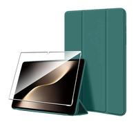 Heioloo Coque pour Honor Magic Pad 3 13.3" 2025 Housse Protection Etui PU Cuir de Flip Case Cover + [1 Pièce] Verre Trempé Protection écran [Veille/Réveil Automatique] [Support Fonction] Verte