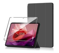 Heioloo Coque pour Lenovo Tab P12/P12 Paper Housse Protection Etui PU Cuir de Flip Case Cover + [1 Pièces] Verre Trempé Protection écran [Veille/Réveil Automatique] [Support Fonction] Grise