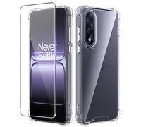 Heioloo Coque pour OnePlus Nord 5, Ultra-Mince Ultra-légère Antidérapant PC Transparent Coque, avec [1 Pièce] Verre Trempé Protection Écran, Protection Contre Les Chutes, Ultrafine et Résistante