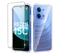 Heioloo Coque pour Redmi 15C 4G/5G 173mm, Ultra-Mince Ultra-légère Antidérapant PC Transparent Coque, avec [1 Pièce] Verre Trempé Protection, Protection Contre Les Chutes, Ultrafine et Résistante