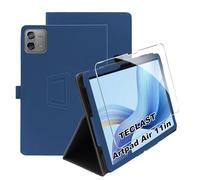 Heioloo Coque pour TECLAST Artpad Air 11" Housse Protection Etui PU Cuir de Flip Case Cover + [1 Pièce] Verre Trempé Protection écran [Veille/Réveil Automatique] [Support Fonction] Bleu