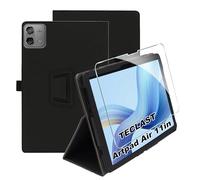Heioloo Coque pour TECLAST Artpad Air 11" Housse Protection Etui PU Cuir de Flip Case Cover + [1 Pièce] Verre Trempé Protection écran [Veille/Réveil Automatique] [Support Fonction] Noir