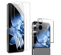 Heioloo Protection écran pour Xiaomi mix Flip/Xiaomi mix Flip 2, Film Verre Trempé 2 Pièces + Arrière Verre Trempé 1 Pièces + Caméra Arrière Protecteur 1 Pièces Dureté 9H, Sans Bulles,HD Anti-rayure