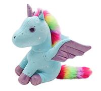Heionia Licorne Poupée Jouet en Peluche Animaux Cadeau d'anniversaire Filles Enfant, 23CM (Bleu)