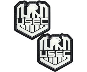 Heiorpai Lot de 2 écussons phosphorescents en caoutchouc PVC USEC - Avec crochets décoratifs
