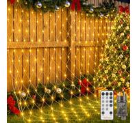HeiPard Filet Lumineux Extérieur 3 x 2 m, 210 LED Blanc Chaud avec Prise | IP67, télécommand 8 modes et mémoire, Guirlande filet pour jardin, balcon, buissons, mariage, Noël, intérieur et extérieur
