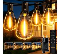 HeiPard Guirlande Lumineuse LED d'extérieur 10m - 15+1 Ampoules ST38, avec Télécommande, 3 Modes, Minuterie et intensité variable, étanche pour jardin, pavillon, terrasse
