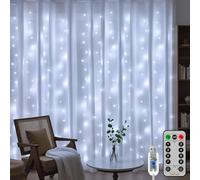 HeiPard Guirlande Lumineuse Rideau Intérieur 3m*2m, 200 LED Blanc USB Rideau Lumineux Noel 8 Modes Dimmable Etanche Decoration Led Chambre pour Noël, Mariage, Anniversaire, Fenêtre, Maison