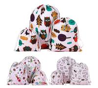 Heiqlay Pochon Tissu, Sacs Cadeau Réutilisables avec Cordon, Beau Petit Sachet pour Bijoux, Cadeaux, Collations, Cosmétiques, Mariages, Fêtes, Noël