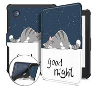 HEISHAYU Étui Housse pour Kobo Clara Colour/BW 2024 et Clara 2E 2022, 6" eBook Reader Sleep Cover, Chat
