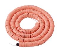 Heishi - 1 fil de perles rondes et plates en argile polymère de 6 mm, perles d'espacement en vrac 380 à 400 perles/fil pour colliers, bracelets, boucles d'oreilles, fabrication de bijoux, tomate
