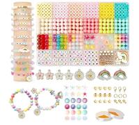 Heishi Lot de 1297 Perles pour Bracelets, Colliers et Bracelets d'Amitié - Kit de Perles à Faire Soi-Même avec Lettres