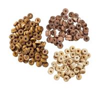 Heishi Lot de 420 perles rondes et plates en bois de 8 mm pour bracelets d'amitié, perles avec trous pour loisirs créatifs, colliers, boucles d'oreilles