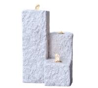 HEISSNER Fontaine de Jardin - Neptun LED - gris - 12 x 12 x 15/25/40 cm