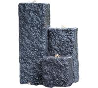 HEISSNER Fontaine de Jardin - Neptun LED - Noir - 12 x 12 x 15/25/40 cm