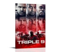 Heist Action Thriller Triple 9 Minimaliste Vintage Movie Art mural Salon Famille Chambre Musique Affiche de film de dessin animé 60 x 90 cm Style cadre