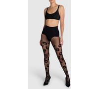 Heist Heist The Oversized Leopard Black Tights