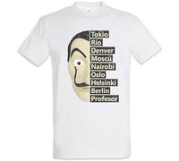 Heist Names T-Shirt Money La CASA Haus De des Papel Berlin Tokio Geldes Denver Men Tops Tee White S