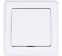 HEITECH Va et vient poussoir blanc - interrupteur va et vient poussoir 250V AC, 10A, IP20 y compris cadre, insert encastré et couvercle - Interrupteur encastré, interrupteur éclairage