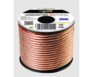 Heitech Câble pour haut-parleur 2 x 2,5 mm Longueur env. 10 m