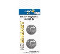 Heitech Cells 2 Pc Bouton au Lithium, CR2032 Lithium 3 V Non de - Non Rechargeable Batteries (CR2032, de la Batterie Rechargeable Lithium, Bouton/Coin, 3 V, CR2032, Silver, 2 cm)