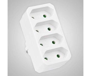 HEITECH Fiche multiprise Electrique 4 Prises avec sécurité Enfant - Bloc multiprise Electrique 4 Prises sans Interrupteur, capacité de Charge jusqu'à 2300W Max.