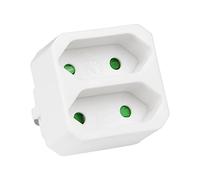 HEITECH Fiche multiprise Electrique Double avec sécurité Enfant - Bloc multiprise Electrique sans Interrupteur, capacité de Charge jusqu'à 1100W Max.
