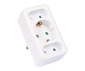 HEITECH Fiche multiprise Electrique Triple avec sécurité Enfant - multiprise Murale Triplite sans Interrupteur, capacité de Charge jusqu'à 3500W Max. - Bloc multiprise