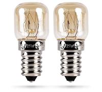HEITECH Lot de 2 ampoules de four 15 W E14 - Ampoules résistantes à la chaleur jusqu'à 300 °C pour four, four, four à micro-ondes, lampe avec capsule T22 et 2100 K