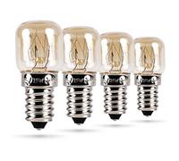 HEITECH Lot de 4 ampoules pour four 15W E14 - Ampoule résistante à la chaleur jusqu'à 300 degrés pour four, grill, micro-ondes - Ampoule de four avec capsule T22, 75 lumens et 2600K
