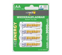 1 X Heitech Heienergy Aa Mignon HR6 Batterie Nimh 2000mAh 4er Paquet