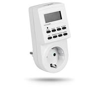 HEITECH Programmateur prise electrique avec sécurité enfant - Prise avec minuteur jusqu'à max. 16A & 3600W - 10 programmes pour une mise en marche 24 h/ 7 - prise minuterie