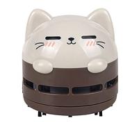 HEITIGN Aspirateur de Bureau pour Chat/Chien, Mini Balayeuse de Poussière de Table Portable sans Fil Rotatif USB en Plastique ABS pour la Maison, Le Bureau, Le Clavier, L'école(Chat)