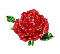 HEITIGN Boîte à Bijoux Joli Rose Boîte à Bijoux Riche émail Strass Rouge Scintillants Coffret à Bijoux Stocker La Saint-Valentin Cadeaux De Luxe décoration d'intérieur Romantique