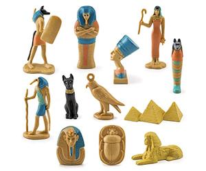 HEITIGN Egypte Ancienne égyptienne 10 * 6 * 6 12 Pièces Egypte Ancienne Dieu égyptien Déesse Figurines Ensemble PVC Miniature Statues Ensemble