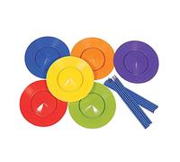 HEITIGN Jeux de jonglage 6 plaques tournantes et 12 bâtons Jeu de Jonglerie pour Le Cirque Jouet d'équilibre Accessoires de Jonglerie Clown Circus Colors pour Enfants (Coloré)