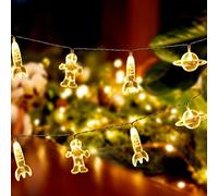 HEITIGN Lumières de Décoration de Chambre Denfants, Lumière de Chaîne 3 Mètres 20 LED, Pendentifs De Fusée de Vaisseau Spatial Astronaute, Lumières De Fête, Décor de Chambre pour Enfants, Blanc Chaud