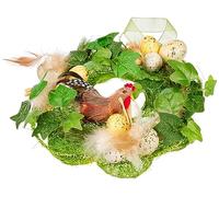 Heitmann DECO 65059 Couronne de sisal avec Ressort Poulet et œufs