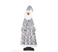 HEITMANN DECO Calendrier de l'Avent en feutre - Père Noël - À remplir et à suspendre - Gris et blanc
