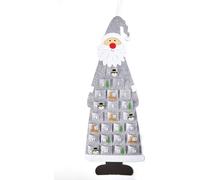 HEITMANN DECO Calendrier de l'Avent en feutre Père Noël - Calendrier de l'Avent à remplir et à suspendre - Père Noël gris blanc