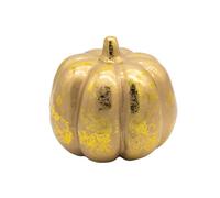 Heitmann Deco Citrouille décorative dorée avec Effet argenté 18 x 18 cm - Décoration d'automne élégante en polystyrène - Brillant et élégant - Décoration de Table, d'étagère et de Rebord de fenêtre