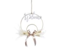 HEITMANN DECO Couronne de Fleurs séchées, Motif Welcome, Beige, env. 30 cm